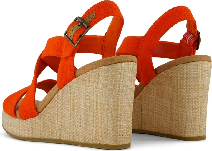 Alondra Wedge Sandal Flame Slubby Woven - Image 3