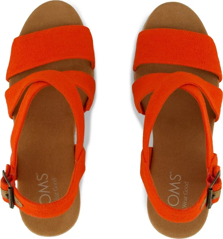 Alondra Wedge Sandal Flame Slubby Woven - Image 4