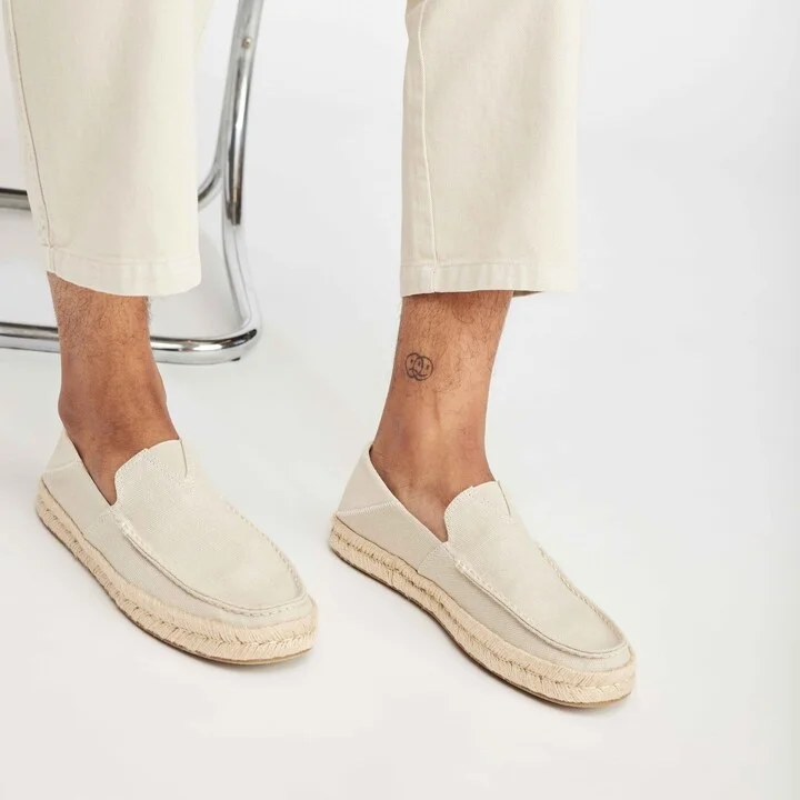 Alonso Cream Heritage Canvas Rope Loafer Slip On - Image 3