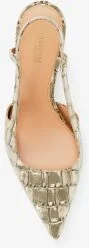 Alora Metallic Crocodile Embossed Leather Slingback Pump - Image 4