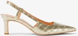 Alora Metallic Crocodile Embossed Leather Slingback Pump - Image 5