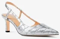 Alora Metallic Crocodile Embossed Leather Slingback Pump - Image 9