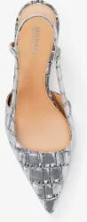 Alora Metallic Crocodile Embossed Leather Slingback Pump - Image 10
