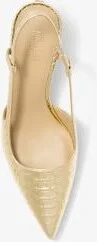 Alora Metallic Snake Embossed Leather Slingback Pump - Image 4