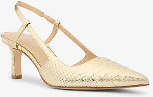 Alora Metallic Snake Embossed Leather Slingback Pump