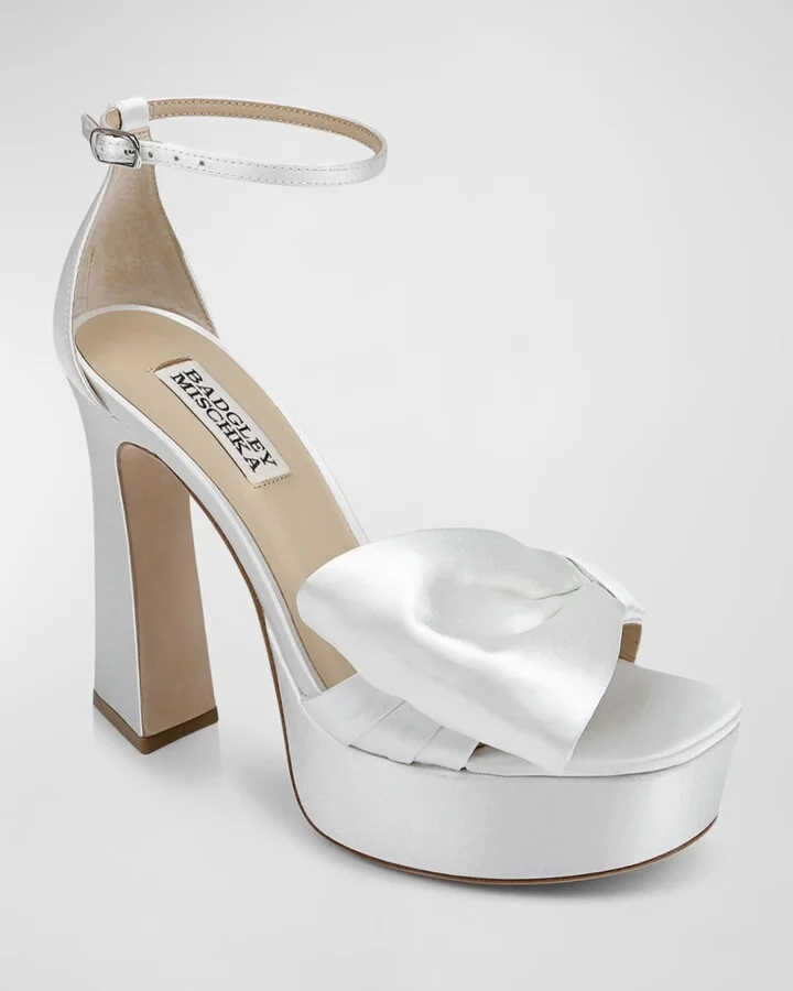 Alora Silk Bow Platform Sandals - Image 2