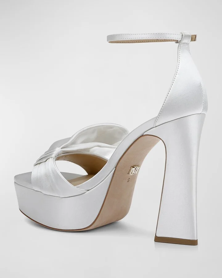 Alora Silk Bow Platform Sandals - Image 4