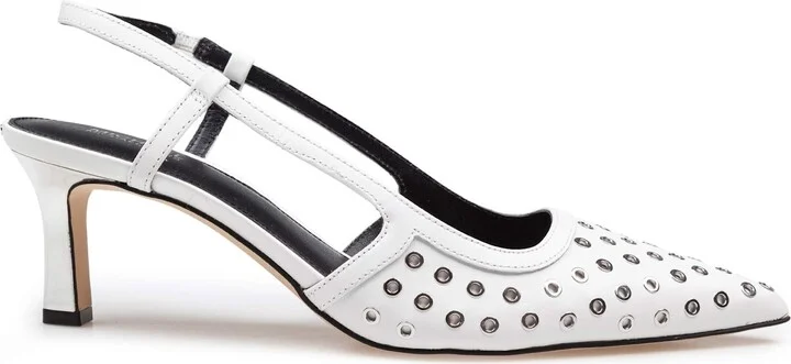 Alora Slingback In White Leather