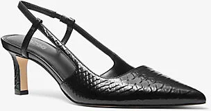 Alora Snake Embossed Leather Slingback Pump