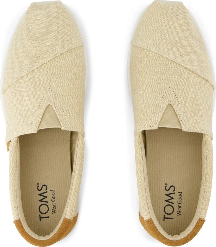 Alp FWD Almond Herringbone Canvas and Tan Suede Slip On - Image 4