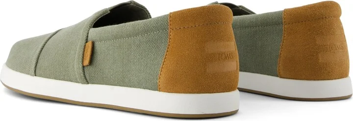 Alp FWD Vetiver Grey Herringbone Canvas and Tan Suede Slip On - Image 3