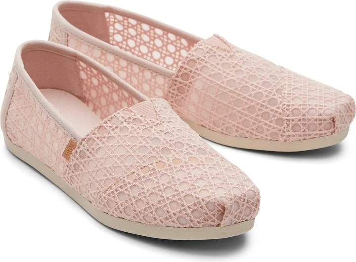 Alpargata Ballet Pink Basket Weave Lace
