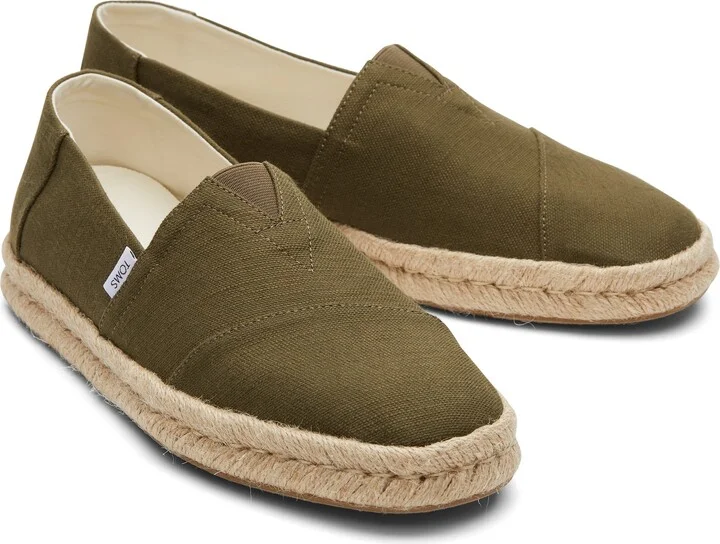 Alpargata Rope 2.0 Espadrille Olive Recycled Cotton Slubby Woven - Image 2
