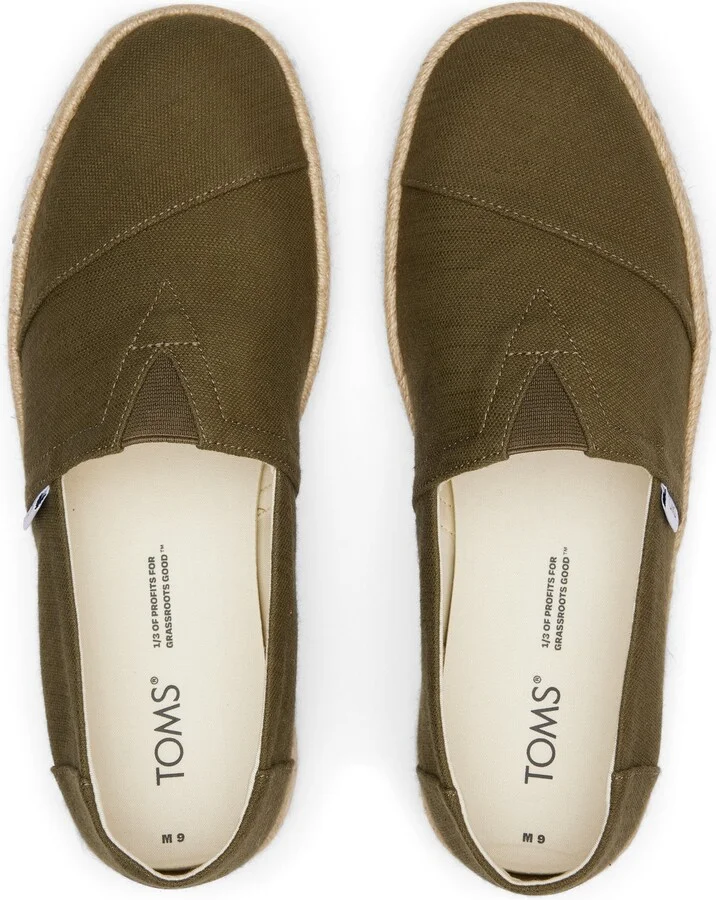 Alpargata Rope 2.0 Espadrille Olive Recycled Cotton Slubby Woven - Image 4