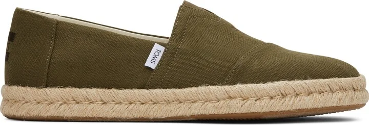 Alpargata Rope 2.0 Espadrille Olive Recycled Cotton Slubby Woven
