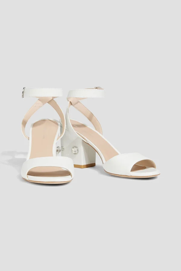 Alshn 75 crystal-embellished leather sandals - Image 2