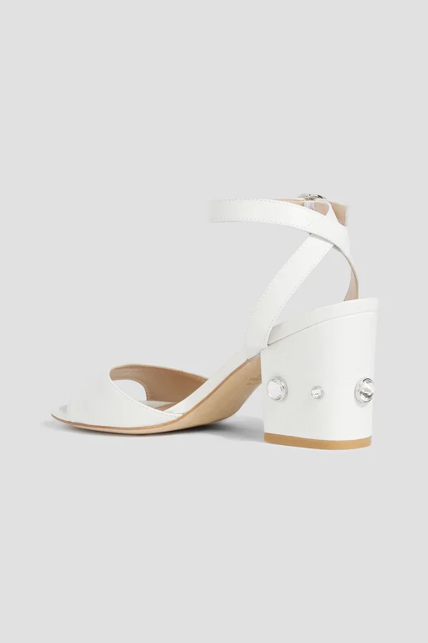 Alshn 75 crystal-embellished leather sandals - Image 3