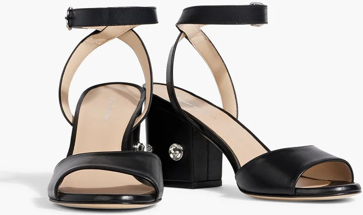 Alshn 75 crystal-embellished leather sandals - Image 2