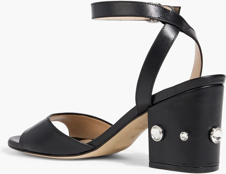 Alshn 75 crystal-embellished leather sandals - Image 3