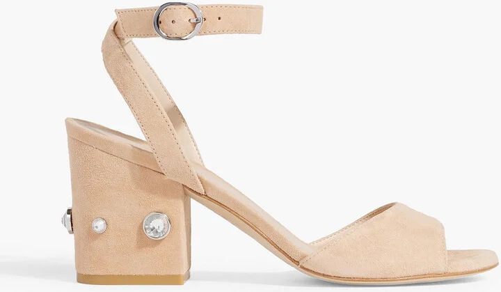 Alshn 75 crystal-embellished suede sandals