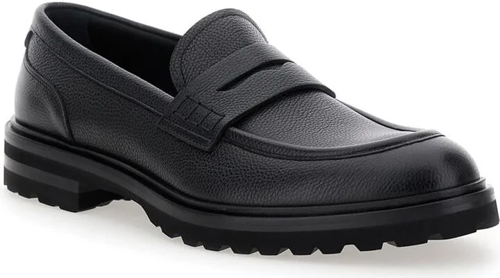 'Altavilla' Black Loafers With Dg Logo On The Heel In Brushed Leather Man - Image 2