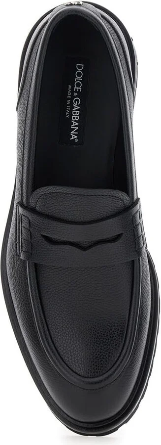 'Altavilla' Black Loafers With Dg Logo On The Heel In Brushed Leather Man - Image 4