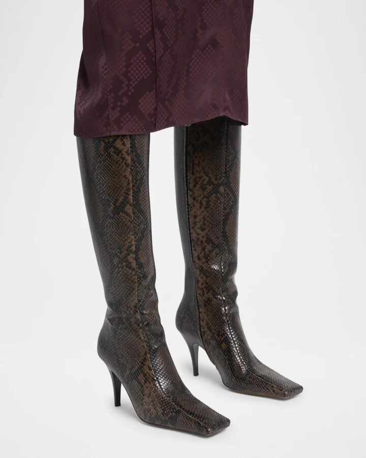 Alter Snake-Print Tall Stiletto Boots - Image 3