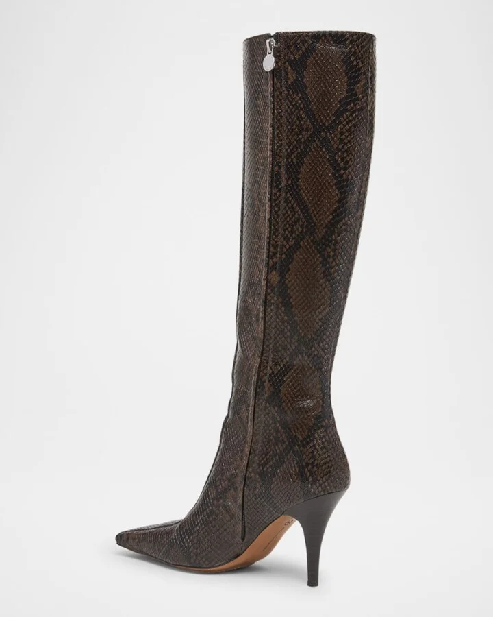 Alter Snake-Print Tall Stiletto Boots - Image 4