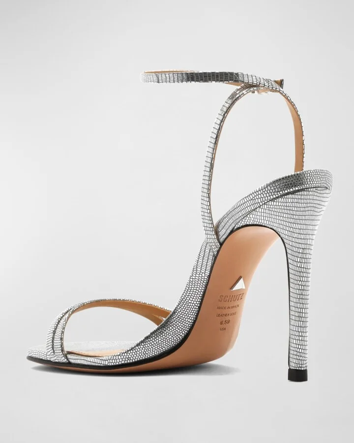 Altina Strappy Metallic Leather Sandals - Image 2