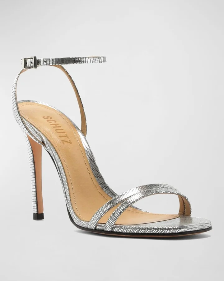 Altina Strappy Metallic Leather Sandals - Image 3