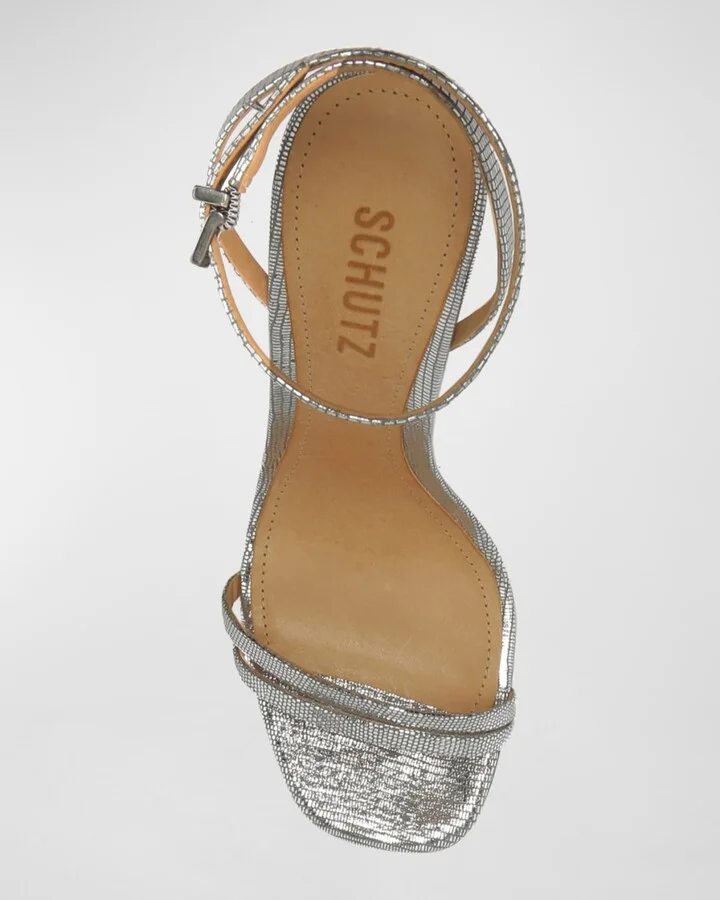 Altina Strappy Metallic Leather Sandals - Image 4