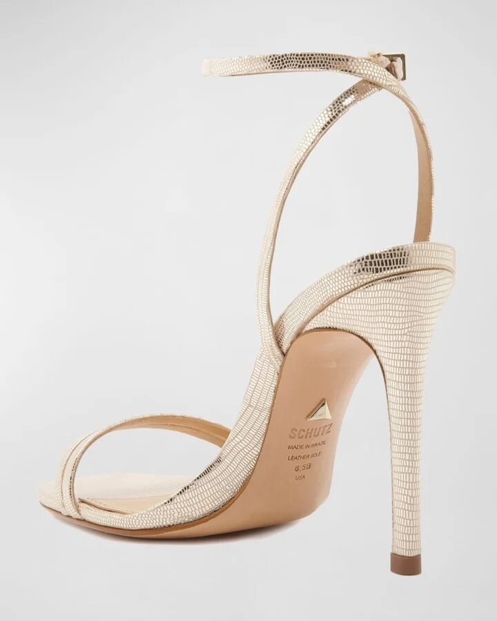 Altina Strappy Metallic Leather Sandals - Image 11