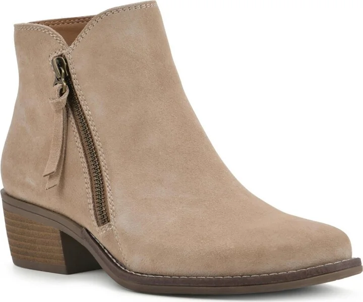 Altos Womens Suede Block Heel Ankle Boots
