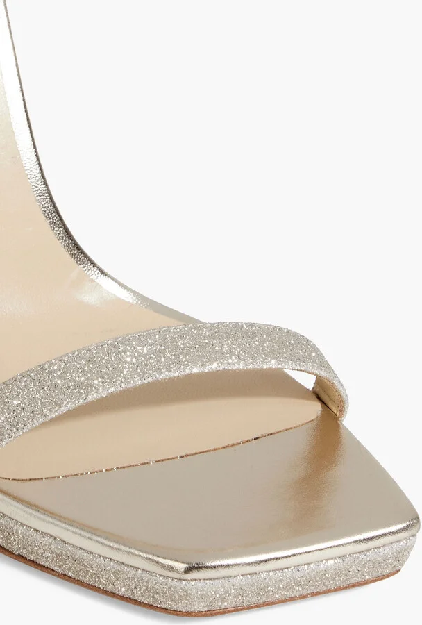 Alva 120 glittered metallic leather platform sandals - Image 4