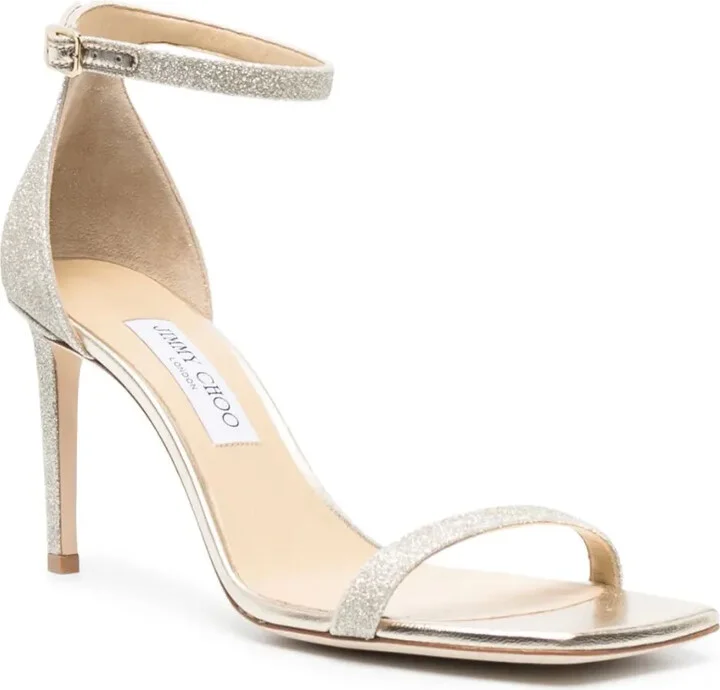 Alva 85mm glitter leather sandals - Image 2
