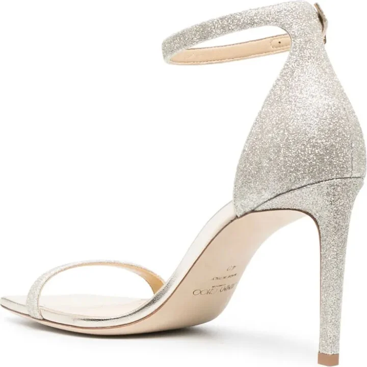 Alva 85mm glitter leather sandals - Image 3
