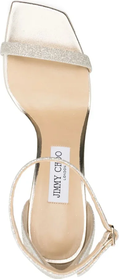 Alva 85mm glitter leather sandals - Image 4