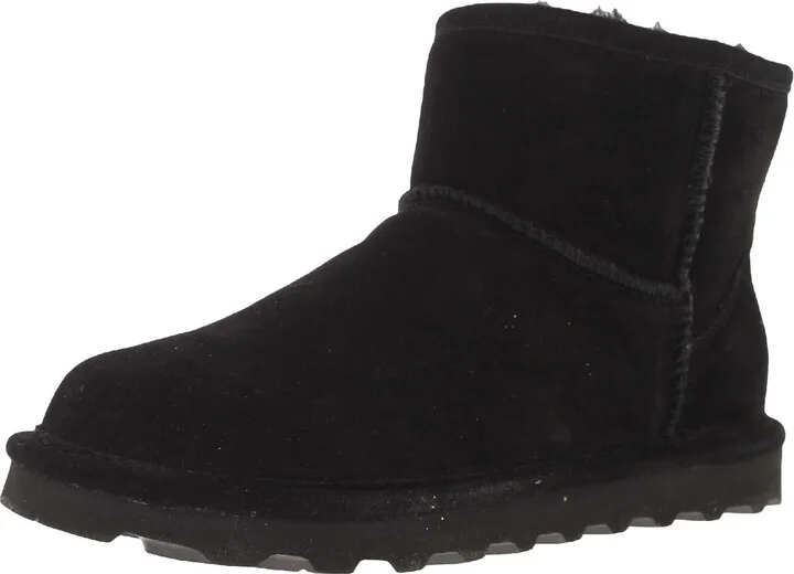Alyssa Wide Womens Suede Pull on Winter & Snow Boots