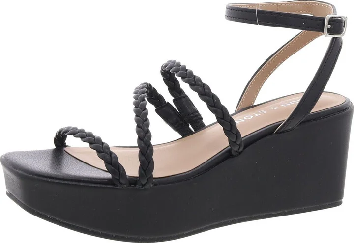 Alyssaa Womens Braided Manmade Strappy Sandals