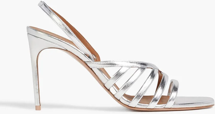 Ama 90 metallic leather slingback sandals