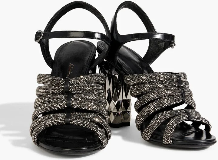 Amalia 105 crystal-embellished leather sandals - Image 2