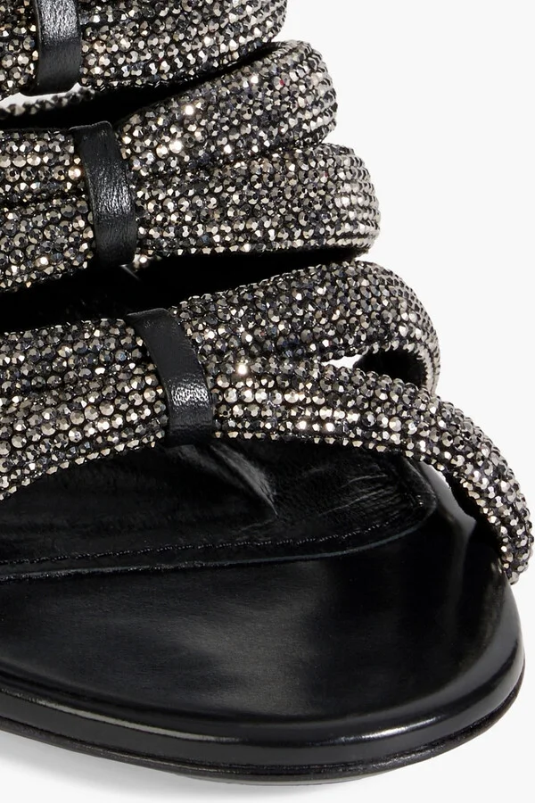 Amalia 105 crystal-embellished leather sandals - Image 4