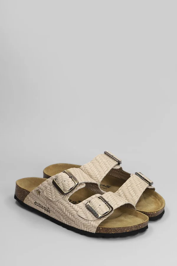 Amalia Flats In Beige Leather - Image 2