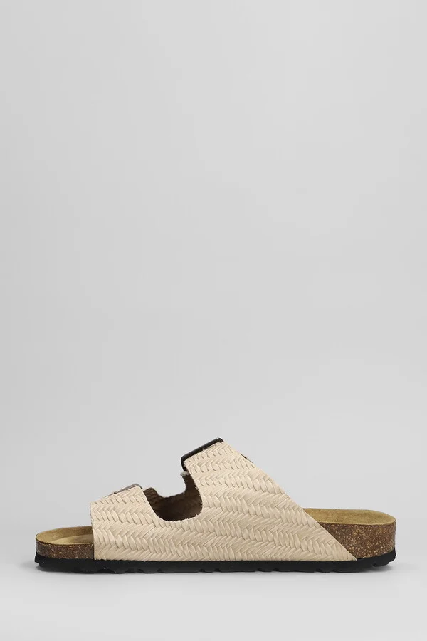 Amalia Flats In Beige Leather - Image 3