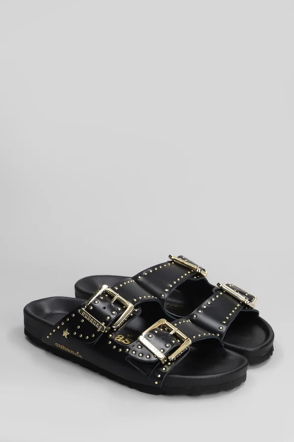 Amalia Flats In Black Leather - Image 2