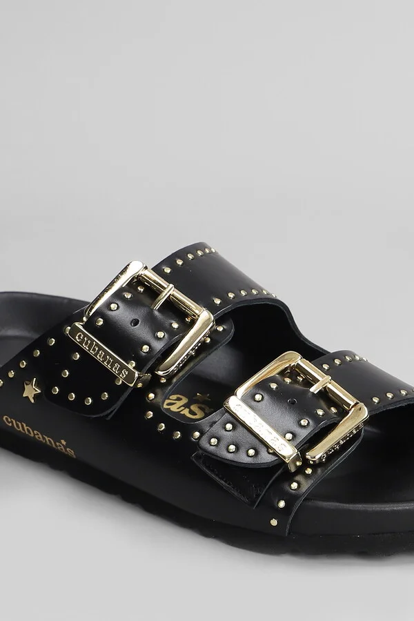 Amalia Flats In Black Leather - Image 5