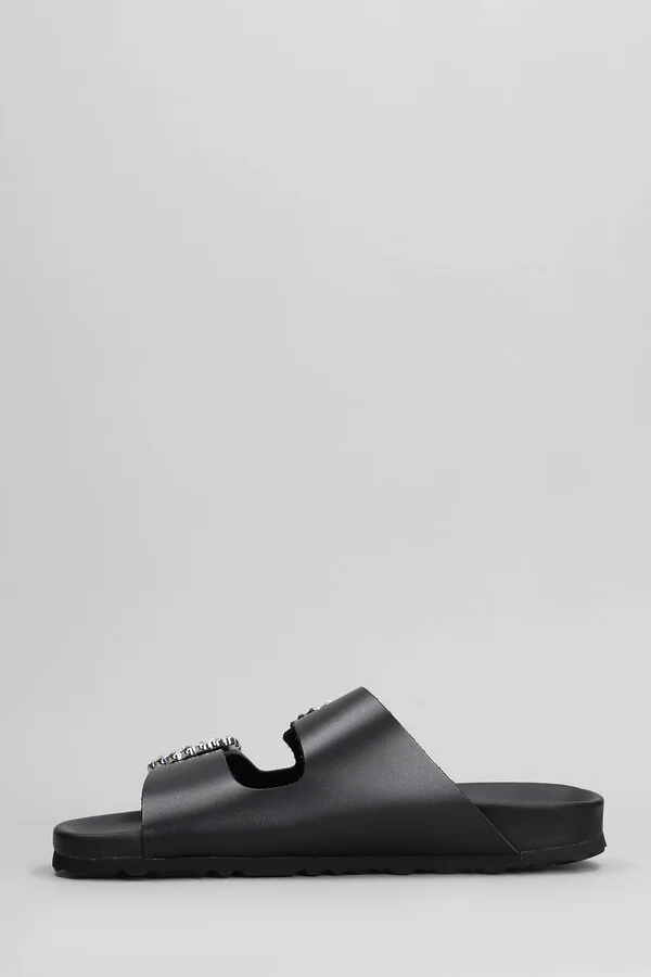 Amalia Flats In Black Leather - Image 3