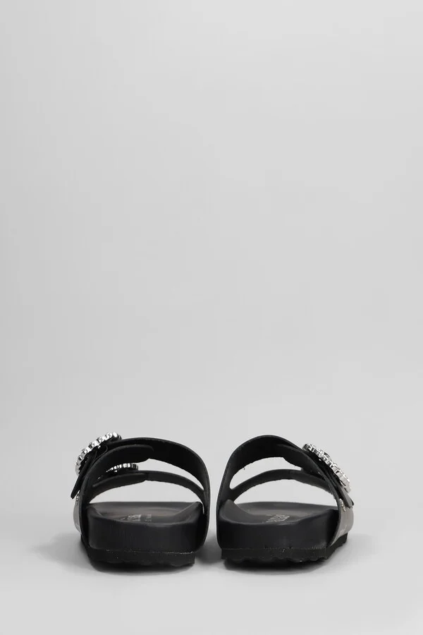 Amalia Flats In Black Leather - Image 4