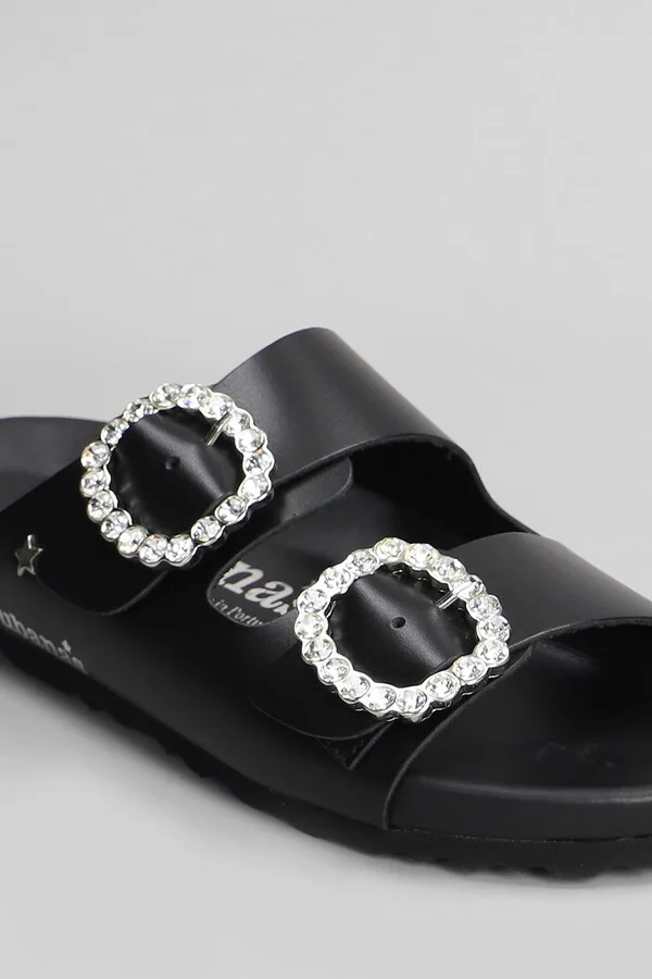 Amalia Flats In Black Leather - Image 5