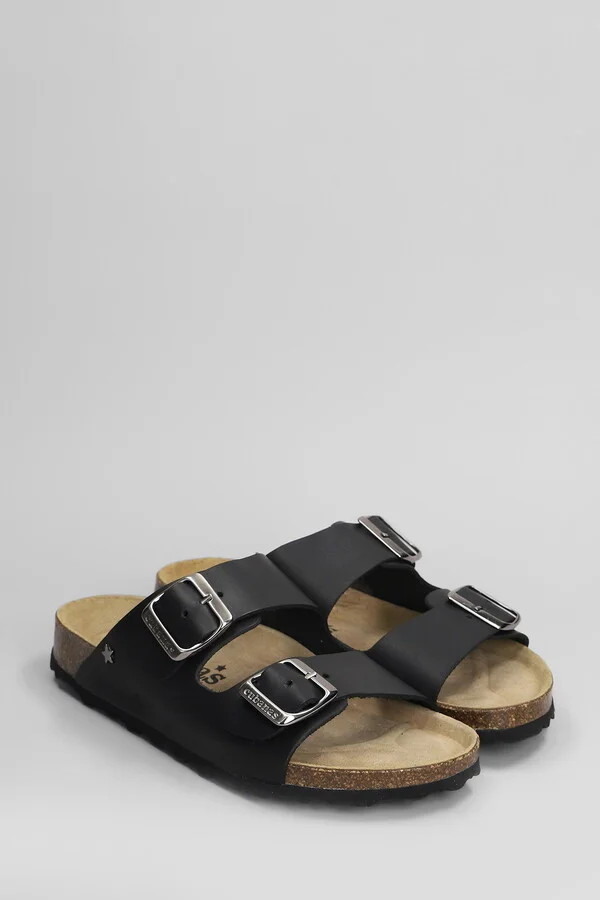 Amalia Flats In Black Leather - Image 2